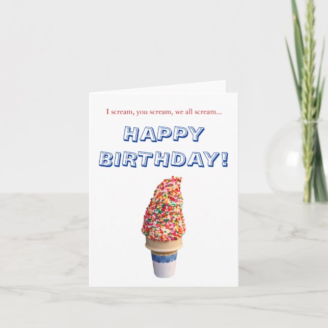 Ice Cream Grattis på födelsedagen Card Kort (Framsida)