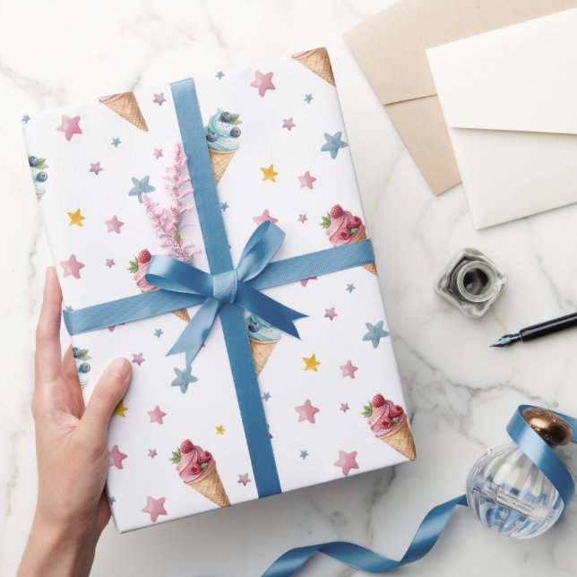 Ice Cream handlar om Twillingar Boy and Girl Birda Presentpapper (Gifting)