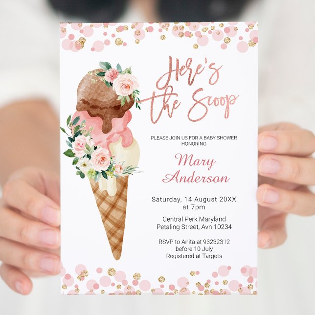 Ice Cream Här är inbjudan till Scoop Baby Shower (Skapare uppladdad)