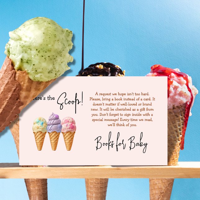 Ice Cream Här är Scoop Baby Shower Bok-spelet Tilläggskort (Skapare uppladdad)