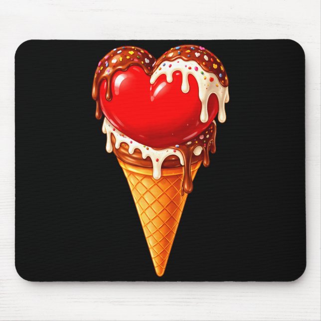 Ice Cream Heart Funny Drip Valentines Day Boys Gir Musmatta (Framsidan)