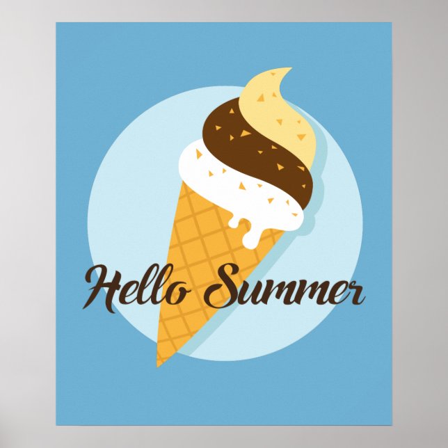 Ice Cream Hej anpassningsbar färg poster (Framsidan)