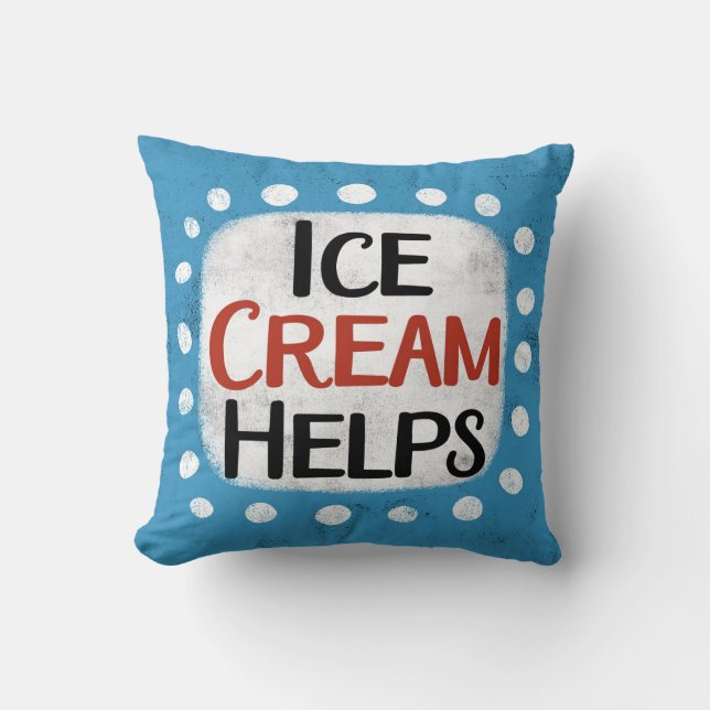 Ice Cream hjälper Dekorativ kudde (Framsida)