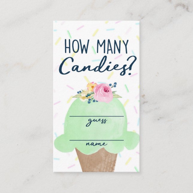 Ice Cream Hur många Candies Game Game-kort Tilläggskort (Framsida)