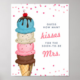 Ice Cream Hur många Kisses Möhippa-spel Poster