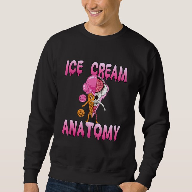 Ice Cream Ice Anatomy Lång Ärmad Tröja (Framsida)