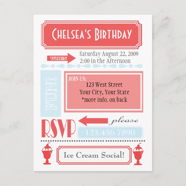 Ice Cream Inbjudan (Framsida)