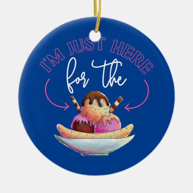 Ice Cream, jag är här för Julgransprydnad Keramik (Framsidan)