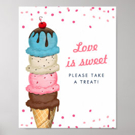 Ice Cream Kärlek är sötat ta en Möhippa Poster