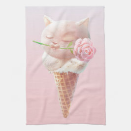 Ice Cream Kattunge - Rosy & Dreamy Kökshandduk