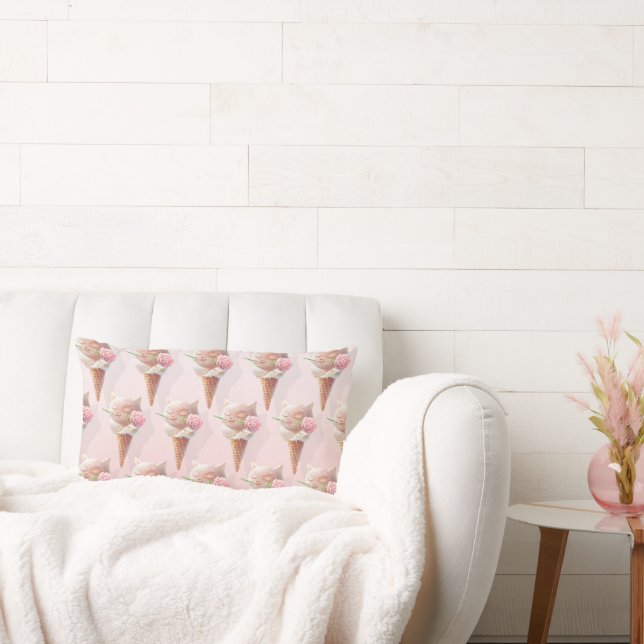 Ice Cream Kattunge - Rosy & Dreamy Lumbarkudde (Soffa)