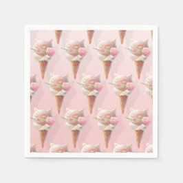 Ice Cream Kattunge - Rosy & Dreamy Pappersservett