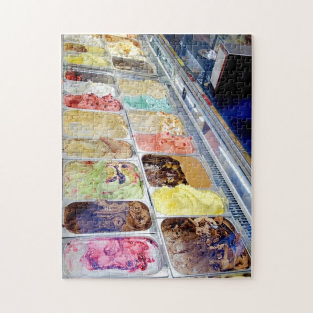 Ice Cream lagrar färgat gelato Gelateria i Italien Pussel (Vertikal)