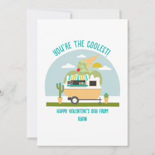 Ice Cream Lastbil Grönt Classroom Valentine Kort