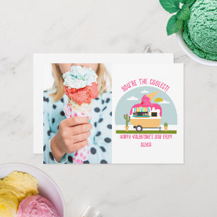Ice Cream Lastbil Photo Kids Classroom Valentine Kort