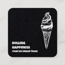 Ice Cream Lastbil Premium Fyrkantigt Visitkort