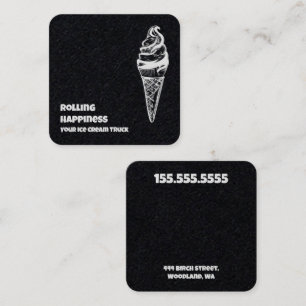 Ice Cream Lastbil Premium Fyrkantigt Visitkort