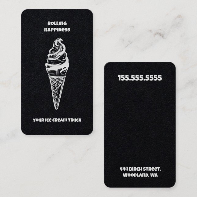 Ice Cream Lastbil Premium Visitkort (Fram/baksida)