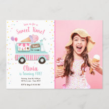 Ice Cream Lastbil Sweet Time Rosa Girl Bird