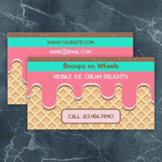 Ice Cream Lastbil Visitkort (Ice Cream Business Cards)