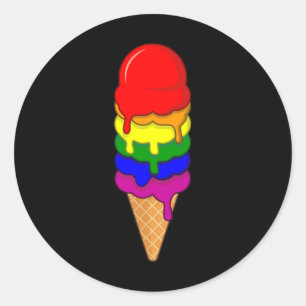 Ice Cream LGBT Pride Månad HGBTQ Rainbow Flagga Runt Klistermärke