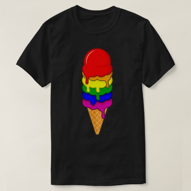 Ice Cream LGBT Pride Month LGBTQ Rainbow Flag  T Shirt (Design framsida)