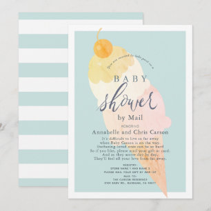 Ice Cream Light Blue Boy Shower by Mail Inbjudningar