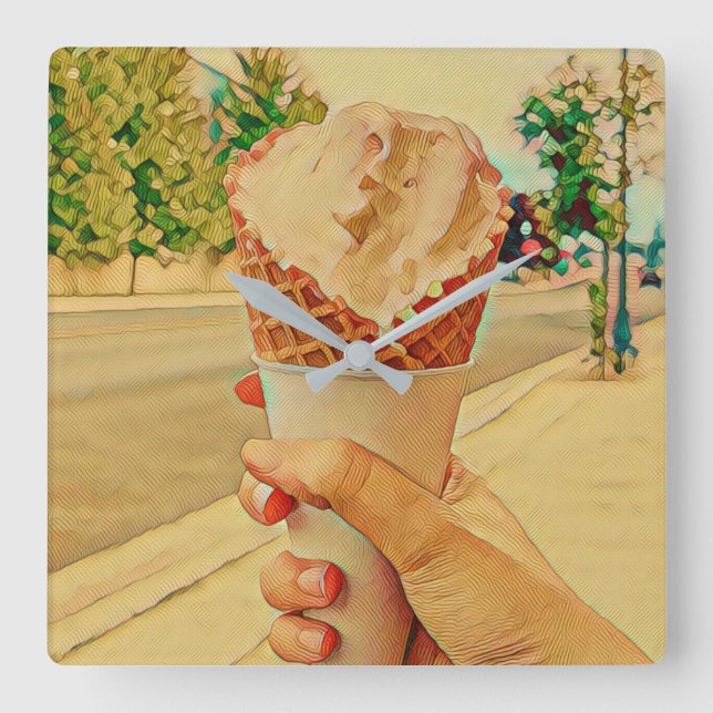 Ice cream lover gift fyrkantig klocka (Framsida)