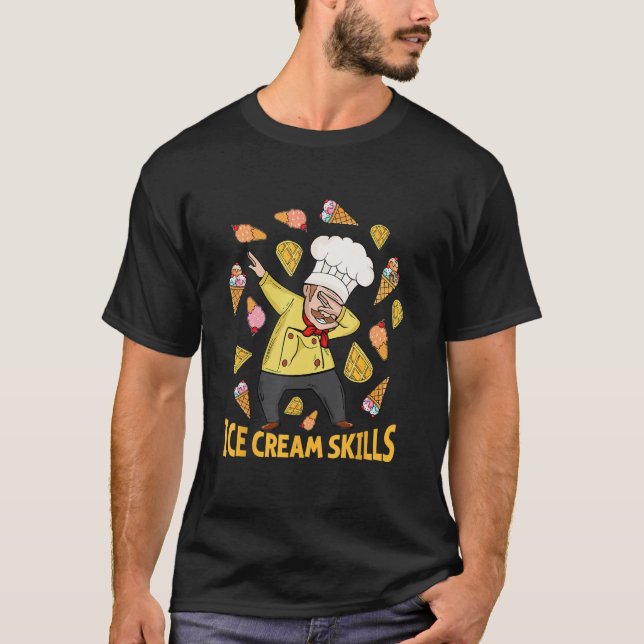 Ice Cream Lover Men Italian Ice Cream Chef T Shirt (Framsida)