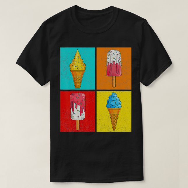 Ice Cream Lover Summer Dessert Sprinkles Pop Art I T Shirt (Design framsida)