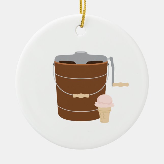 Ice Cream Maker Julgransprydnad Keramik (Framsidan)
