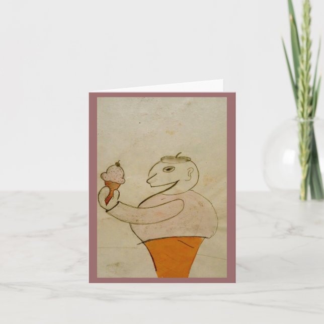Ice Cream Man Note Card, av Brad Hines Kort (Framsida)