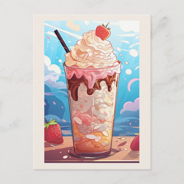 Ice Cream Milkshake Vykort (Framsida)