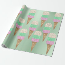 Ice Cream Mint Grönt Rosa Pastel Metallic Summer