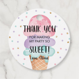 Ice Cream Mint Rosa Lila Sweet Girl Birthday Gåvor Etiketter
