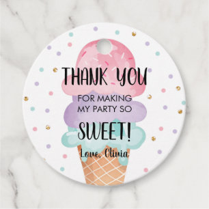 Ice Cream Mint Rosa Lila Sweet Girl Birthday Gåvor Etiketter