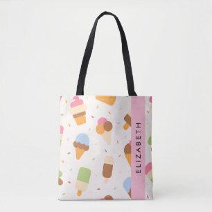 Ice Cream Mönster, Ice Cream Cone, ditt namn Tygkasse