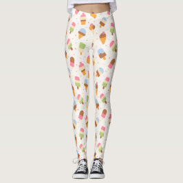 Ice Cream Mönster, Ice Cream Cone, Ice Popsicle Leggings