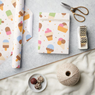 Ice Cream Mönster, Ice Cream Cone, Ice Popsicle Presentpapper