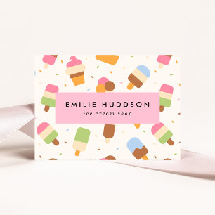 Ice Cream Mönster, Ice Cream Shop, Ice Cream Parlo Visitkort