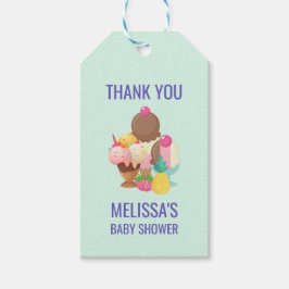 Ice Cream Neopolitan Flavors Baby Shower Tack Presentetikett