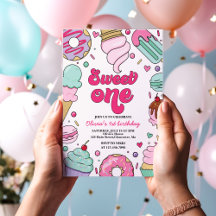 Ice Cream och Cake Sweet One 1st Birthday