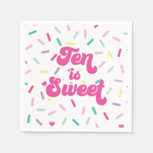 Ice Cream och Cake Ten är 10:e födelsedagen. Pappersservett