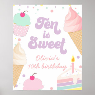 Ice Cream och Cake Ten är 10:e födelsedagen. Poster