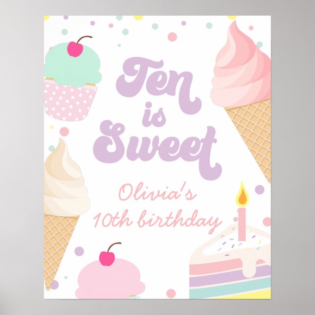 Ice Cream och Cake Ten är 10:e födelsedagen. Poster (Framsidan)