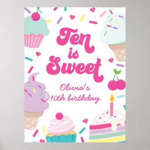 Ice Cream och Cake Ten är 10:e födelsedagen. Poster