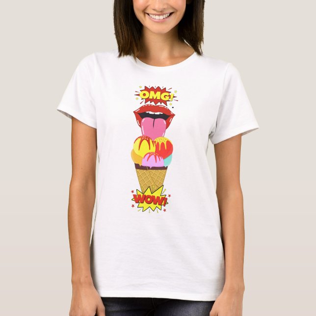 Ice Cream OMG-WOWEN - bild av konsthantverk T Shirt (Framsida)