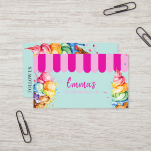 ice Cream parlor van party shop event food van Visitkort