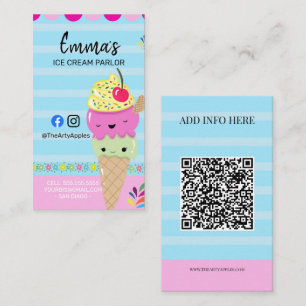 ice Cream parlor van party shop event food van Visitkort