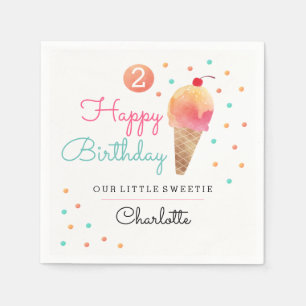Ice Cream Party Barns födelsedag Party Napkins Pappersservett